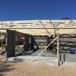 Houtskeletbouw constructie met houten balken en isolatiemateriaal voor duurzaam en energiebesparend bouwen