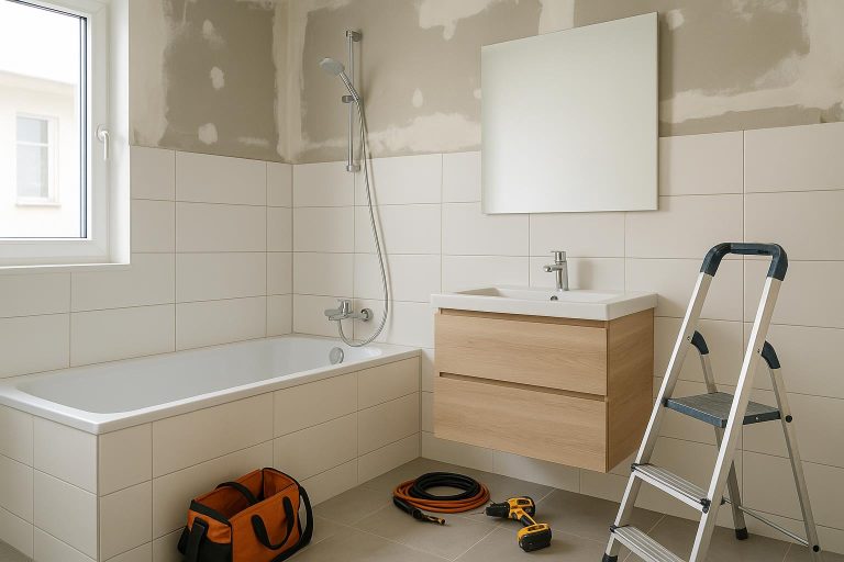 Visuele checklist voor badkamerrenovatie met alle essentiële stappen voor een geslaagde verbouwing
