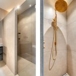 Moderne badkamer met luxe afwerking, badkuip en aangepaste indeling als onderdeel van professionele totaalrenovatie